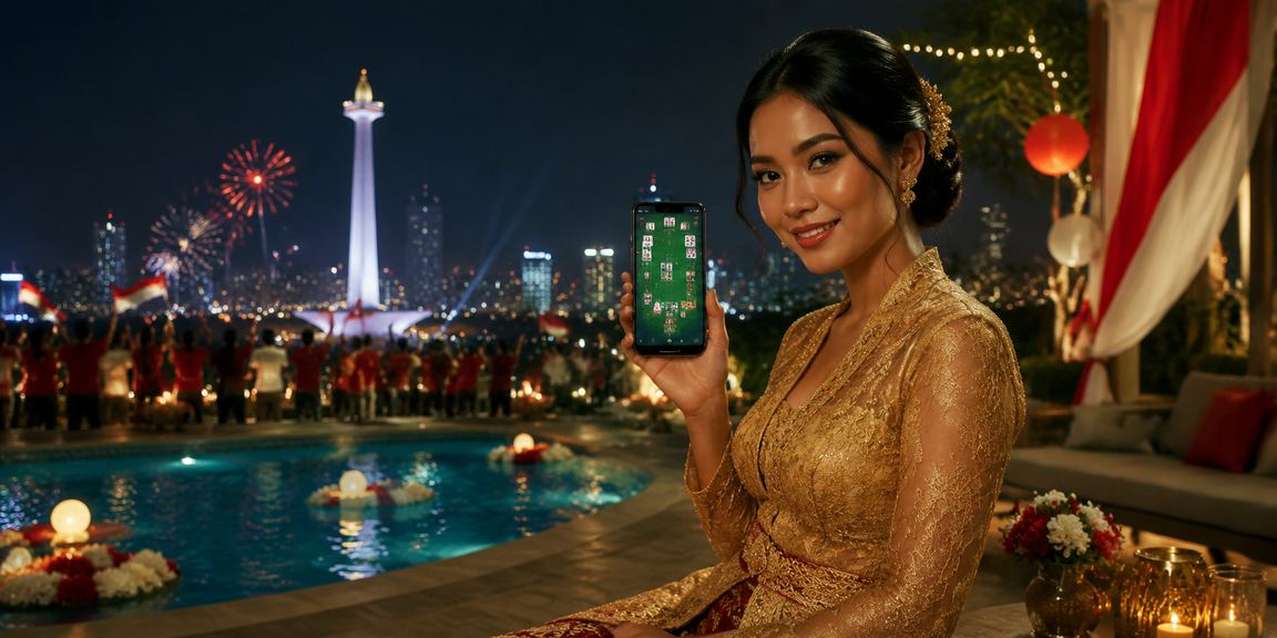 Permainan kartu dalam suasana festival dengan nuansa hiburan meriah